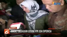 Setelah terkena operasi tangkap tangan KPK dan diperiksa, artis Inneke Koesherawati keluar gedung KPK tanpa ditahan.