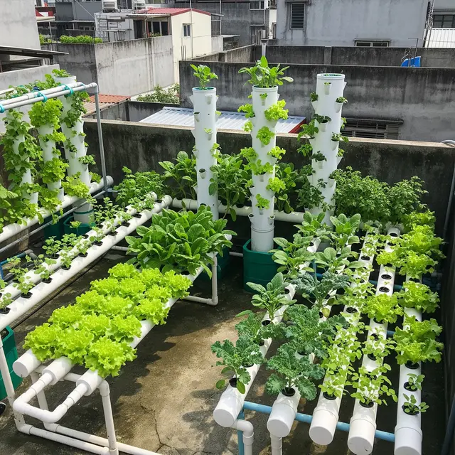Ide Kebun Sayur di Dak Beton Rumah Tingkat (AI Generated)