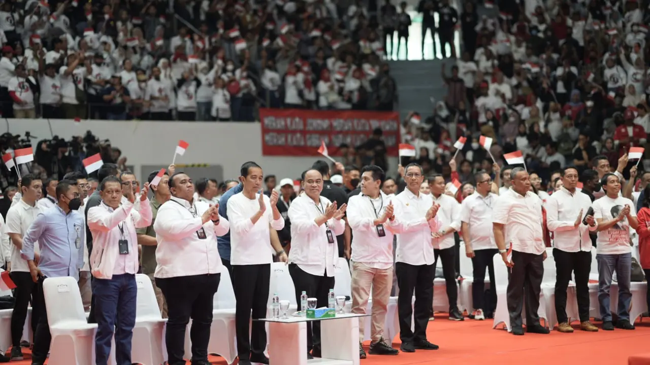Presiden Joko Widodo atau Jokowi saat menghadiri puncak Musyawarah Rakyat (Musra) Indonesia. (Istimewa