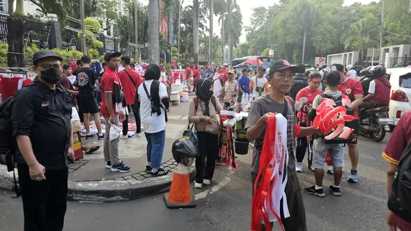 Suasana jelang pertandingan timnas Indonesia vs Australia (Liputan6.com/Thomas)