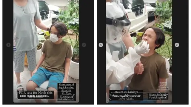 Noah dan Orangtua Bunga Citra Lestari Jalani Tes PCR. (Foto: Instagram @bclsinclair)