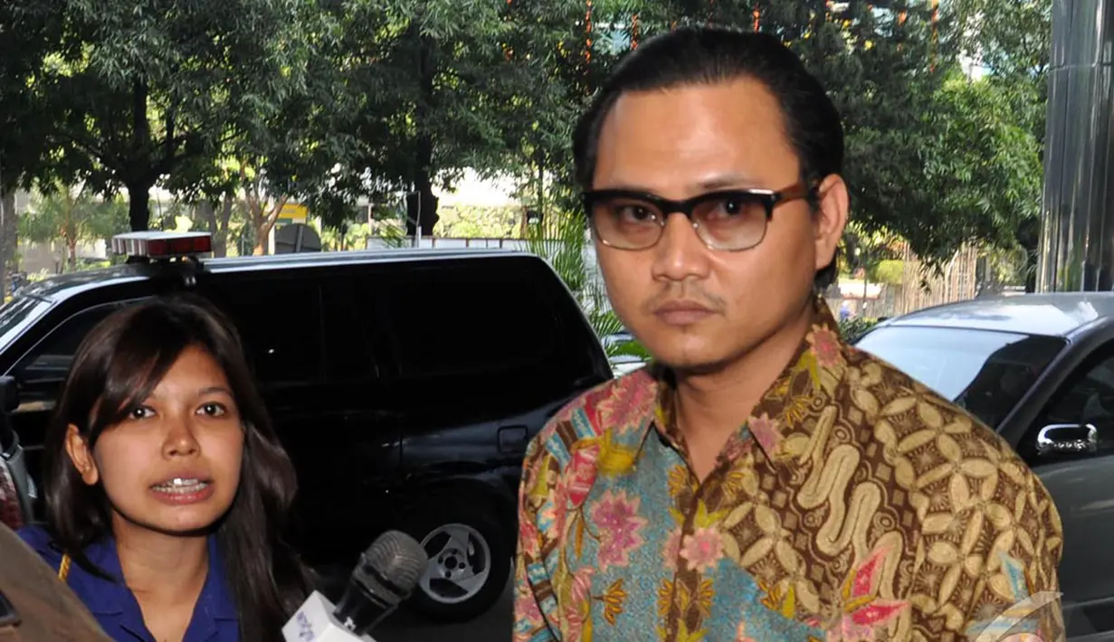 Dengan wajah dingin, Riefan Avrian tak menananggapi pertanyaan yang diajukan kepadanya, pengadilan Tipikor, Jakarta, Kamis (9/10/2014) (Miftahul Hayat) 