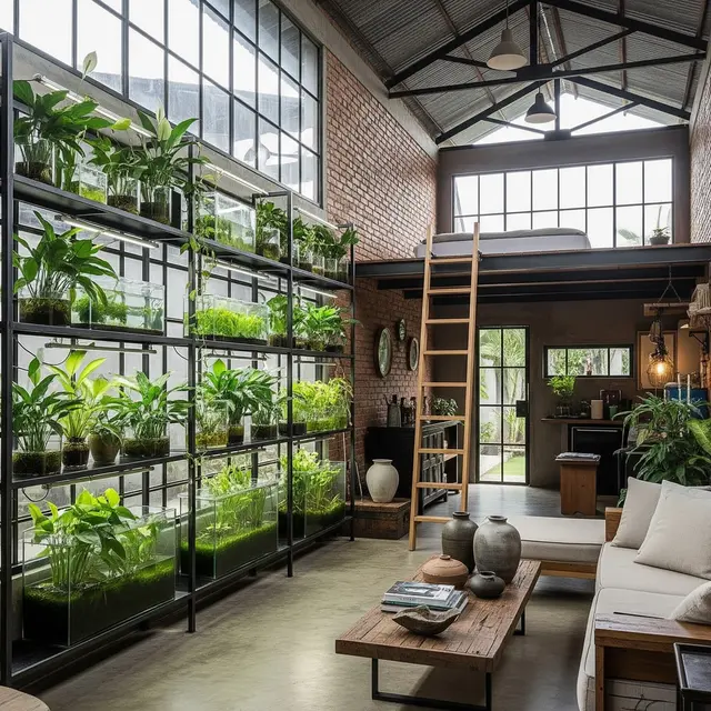 Model Rumah Kecil Tapi Luas dengan Tanaman Daun Air