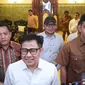 Ketua Umum PKB Muhaimin Iskandar bertemu denga Wali Kota Solo Gibran Rakabuming Raka di Loji Gandrung, Solo, Selasa (20/6).(Liputan6.com/Fajar Abrori)