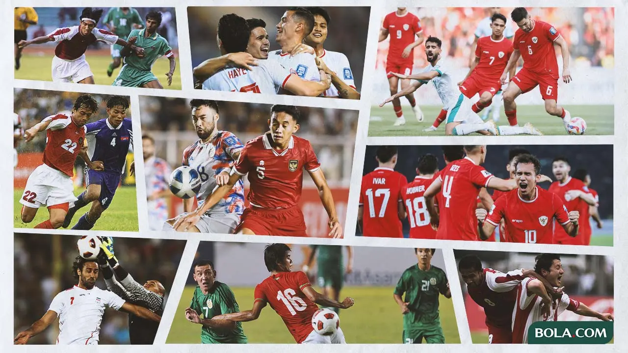 Kolase - Aksi Pertandingan Timnas Indonesia di Kualifikasi Piala Dunia Berbagai Edisi