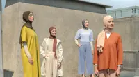 Inspirasi gaya teknik tumpuk untuk pengguna hijab ala Ayudia Bing Slamet dan Uniqlo. (dok. Uniqlo Indonesia/Dinny Mutiah)