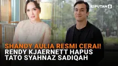 Mulai dari Shandy Aulia yang resmi cerai hingga Rendy Kjaernett hapus tato Syahnaz Sadiqah, berikut sejumlah berita menarik News Flash Showbiz Liputan6.com.