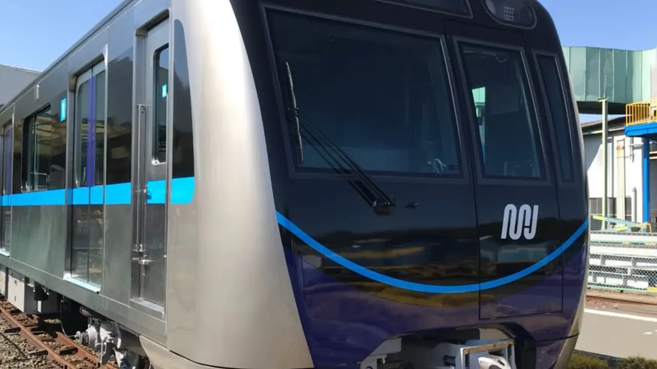 Rangkaian kereta pertama dan kedua MRT Jakarta siap untuk dikirim ke Jakarta dari Toyokawa Plant milik Nippon Sharyo, Jepang. (PT MRT Jakarta)