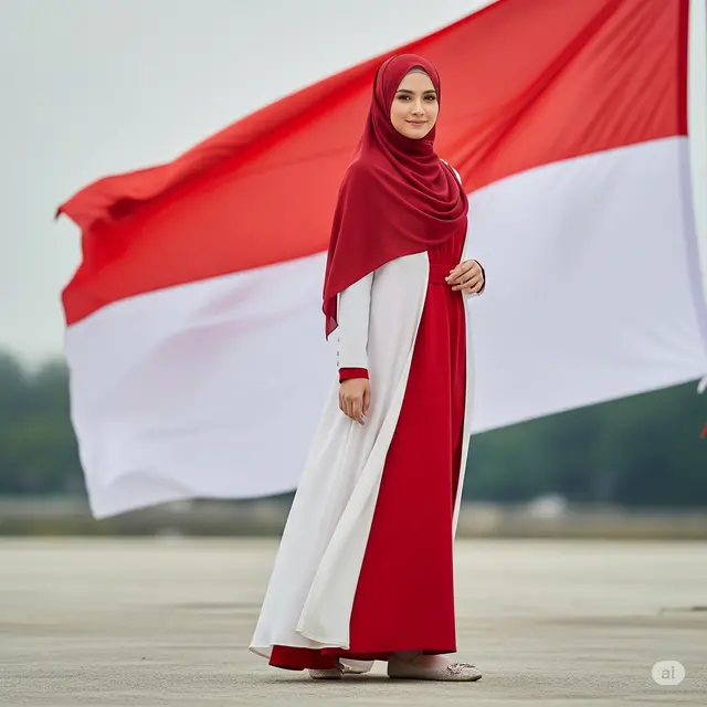 Outfit Lomba 17 Agustus untuk Muslimah.