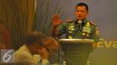 Panglima TNI Gatot Nurmantyo memberi sambutan dihadapan para peserta saat Rapat Pimpinan Nasional (Rapimnas) Ditjen Pajak di Gedung Ditjen Pajak, Jakarta, Senin (7/11). (Liputan6.com/Angga Yuniar)