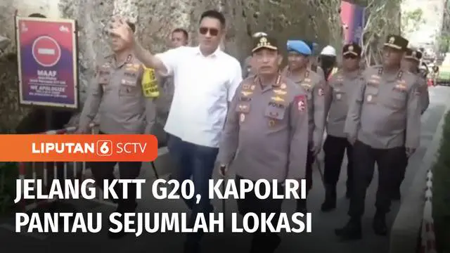 Jelang puncak KTT G20 di Bali, Kapolri Jenderal Listyo Sigit Prabowo meninjau kesiapan pengamanan di sejumlah lokasi yang akan dikunjungi delegasi peserta. Dua lokasi, yakni Tahura Mangrove dan kawasan GWK dipastikan siap saat puncak KTT G20.