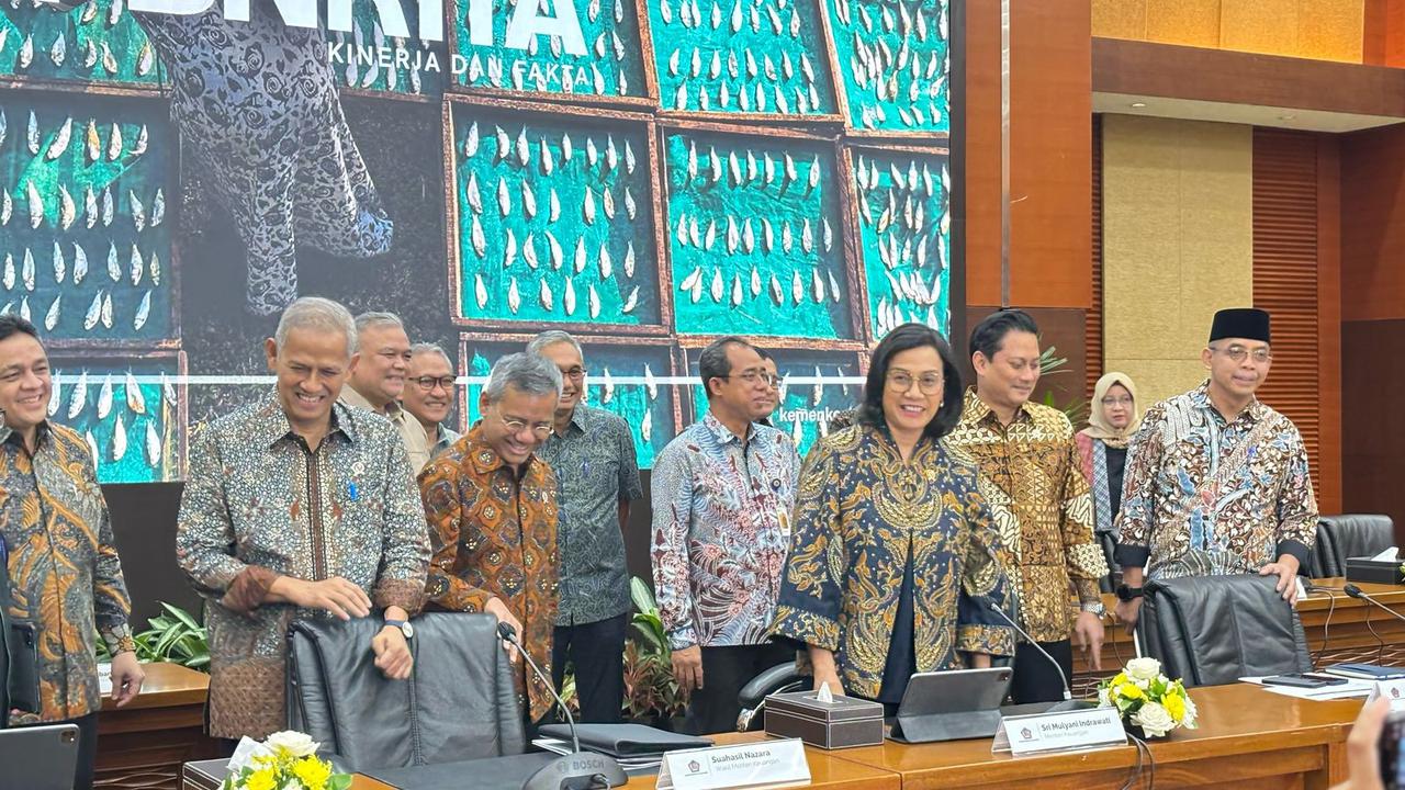 Menkeu Sri Mulyani dalam konferensi Pers APBN Kita Maret 2025, di Kantor Kementerian Keuangan, Jakarta, Kamis (13/3/2025). (Foto: Liputan6.com/Tira Santia)