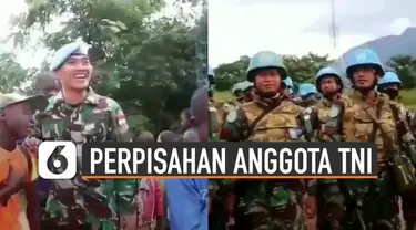Beredar video anak-anak di Kongo menangis sesenggukan karena akan ditinggal anggota TNI pulang ke Indonesia.