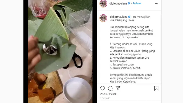 Cara Menyajikan Kue Keranjang Imlek ala Didiet Maulana