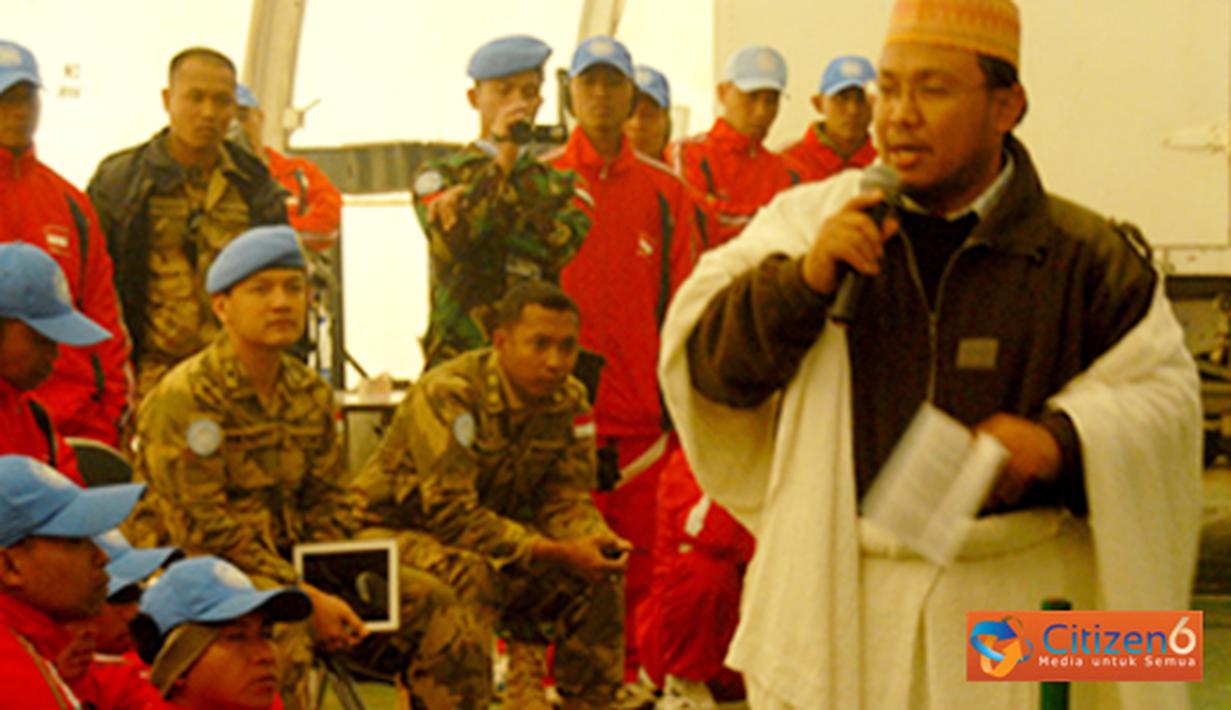 Citizen6, Beirut: Sekitar 120 personel ini merupakan perwakilan dari masing-masing satuan tugas yang
tergabung dalam Kontingen Garuda di Lebanon. (Pengirim: Badarudin Bakri)