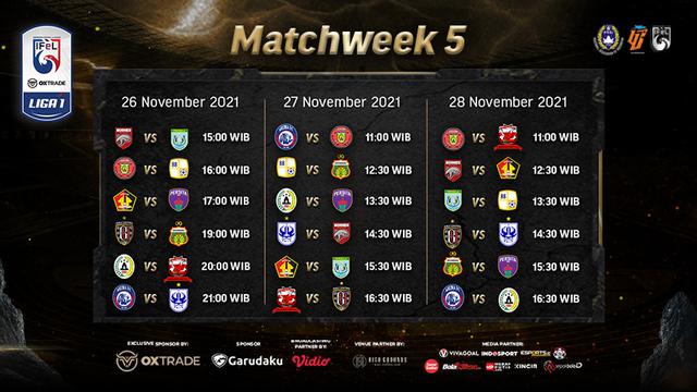 Link Live Streaming IFeL 2021 Matchweek 5 di Vidio, 26-28 November 2021