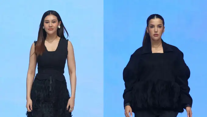 Gaya Slay Duo Mama Aaliyah Massaid dan Tasya Farasya Gebrak Panggung JFW 2026 dengan Busana Serba Hitam