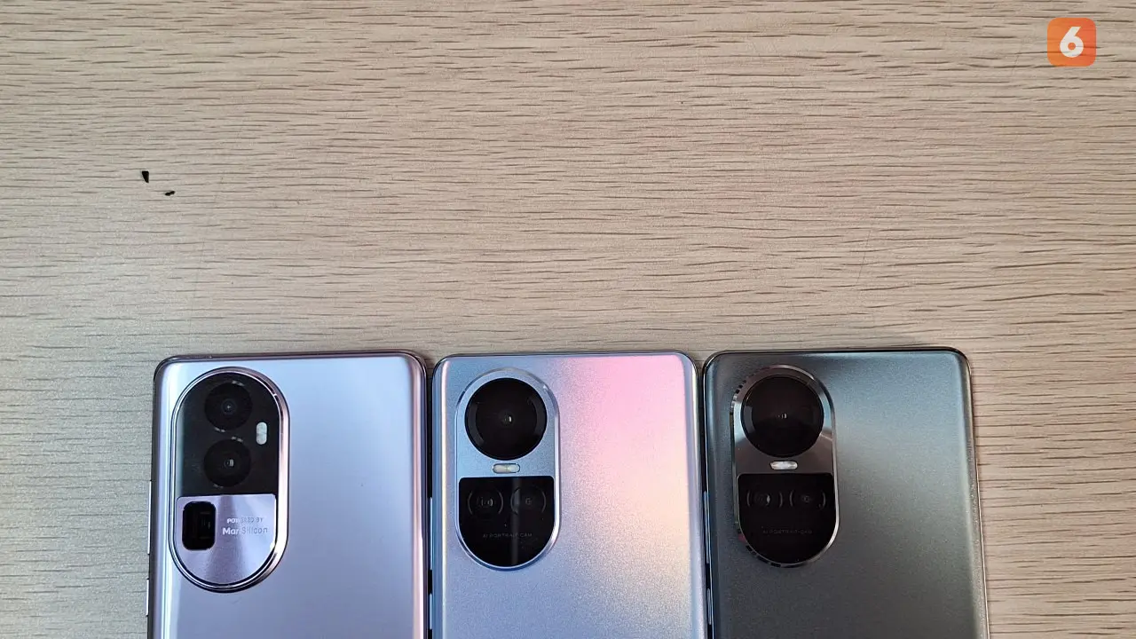 Oppo Reno10 Pro + 5G, Oppo Reno10 Pro 5G, dan Oppo Reno10 5G (Liputan6.com/ Giovani Dio P).