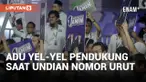 Adu Yel-yel Pendukung Paslon Ramaikan Pengundian Nomor Urut Capres-Cawapres