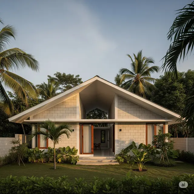 Rumah Minimalis Sederhana 1 Lantai Hadap Barat. Foto: Gemini