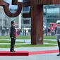 Kunjungan Presiden Jokowi di Kantor Kanselir Jerman di Kota Berlin, disambut upacara kehormatan militer. (Foto: Laily Rachev/Setpres RI)