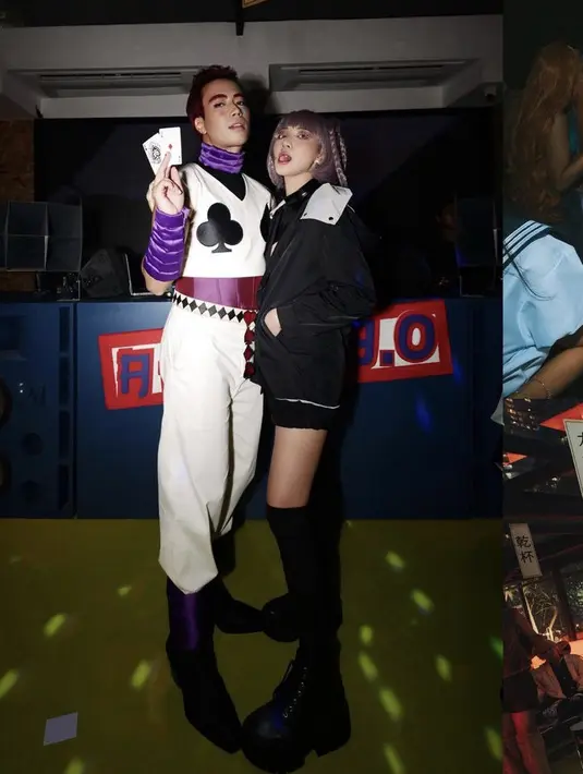 Ketika Vidi Aldiano ulang tahun bertema cosplay anime, Sheila Dara pun tampil totalitas dengan busananya. Begitupun dengan Vidi Aldiano. [@vidialdiano]