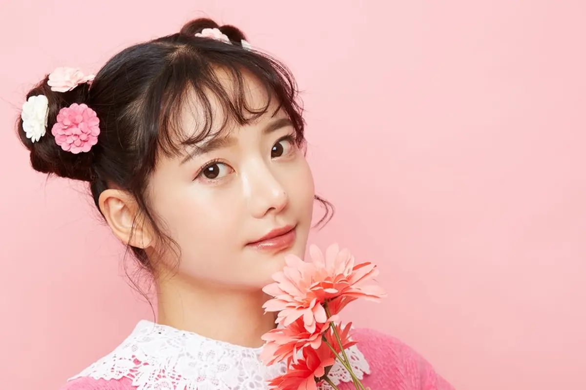 cantik manis baju pink bunga