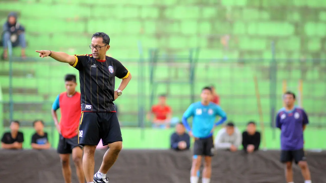 Pelatih Arema FC Aji Santoso (Liputan6.com / Rana Adwa)