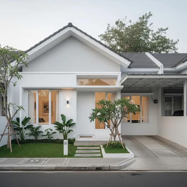 9 Desain Rumah Minimalis dengan Kombinasi Atap Pelana dan Kanopi, Estetika Modern