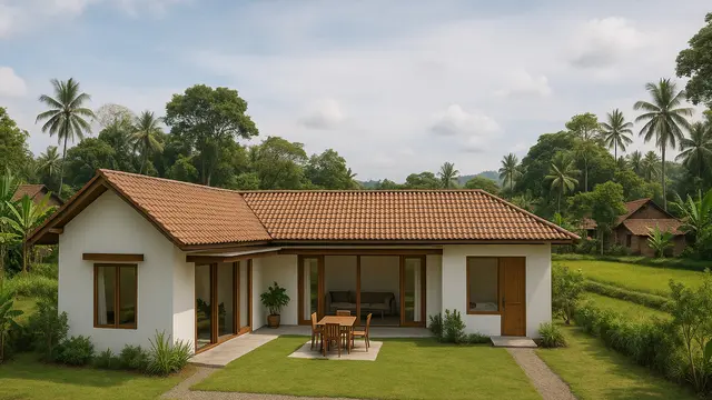Inspirasi Model Rumah Kontemporer 1 Lantai di Desa/via AI