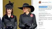Berikut penampilan Kate Middleton dan Ratu Maxima kompak dalam balutan busana serba hitam. (Foto: instagram/quee.maxima)