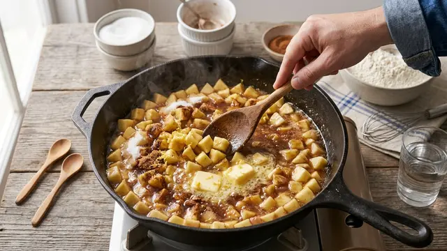 Ilustrasi resep apel pie goreng