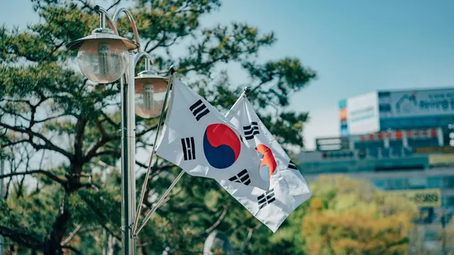 Ilustrasi bendera negara Korea Selatan.
