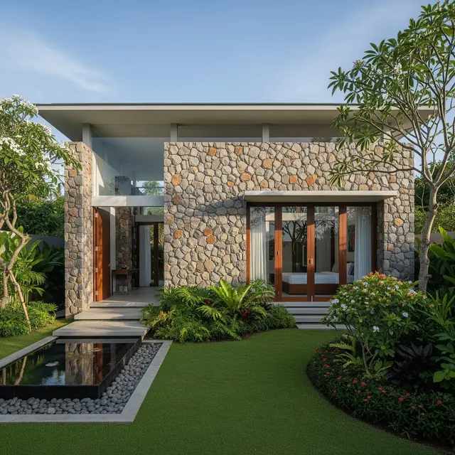 9 Desain Rumah Sederhana tapi Mewah Menggunakan Batu Alam, Tampilan Elegan