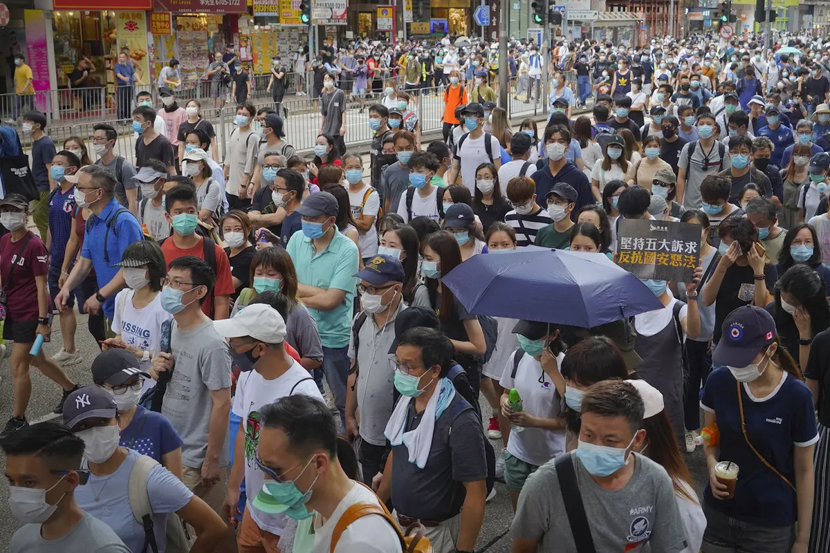 FOTO: Unjuk Rasa Menentang UU Keamanan Nasional di Hong Kong