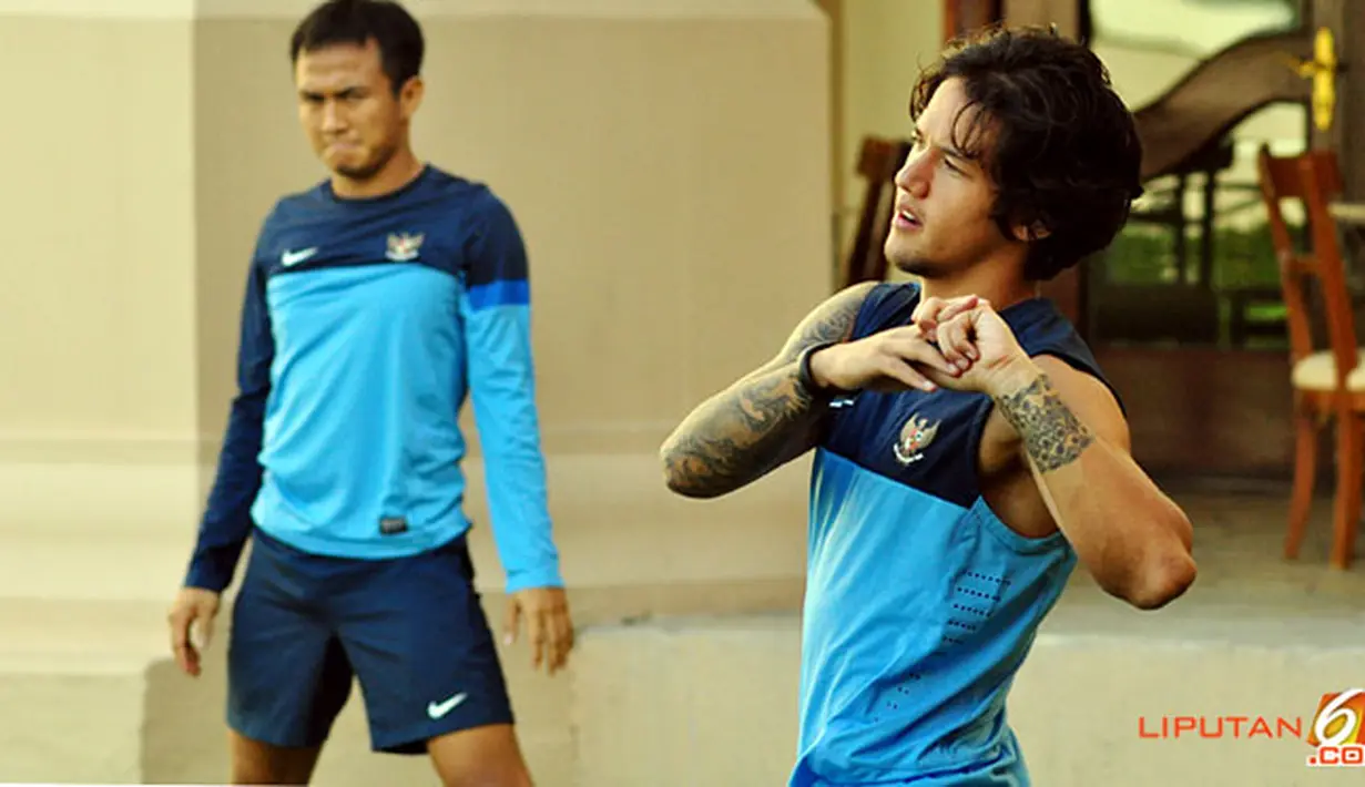 Latihan Timnas Indonesia Minggu (25/11/2012) di Hotel Horses Golden Palace, Kuala Lumpur, Malaysia.  tempat menginap Pemain Timnas Piala AFF 2012.