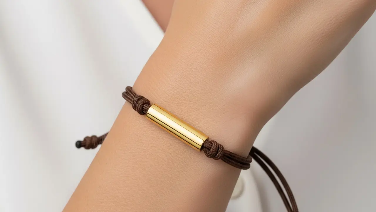 Gelang Tali Kombinasi Kulit