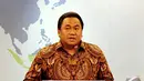 Menteri Perdagangan Rachmat Gobel menyampaikan pidatonya saat serah terima jabatan Menteri perdagangan, Jakarta, Senin (27/10/2014). (Liputan6.com/Andrian M Tunay)