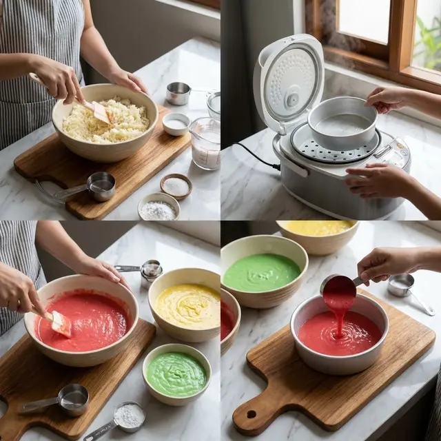 Cara Buat Lapis Singkong Pakai Magic Com