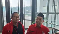 Wasekjen DPP PDI Perjuangan, Utut Adianto Wahyuwidayat diwawancarai saat jeda Rakerda pemenangan Pilkada Lampung. Foto : (Liputan6.com/Ardi)