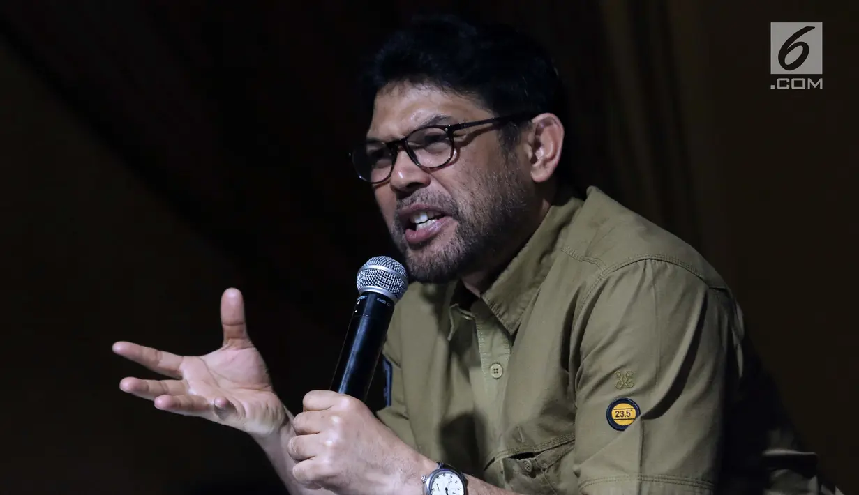 Anggota Komisi III DPR Fraksi PKS, M Nasir Djamil saat diskusi bertema KPK adalah Kunci yang digelar di Jakarta, Sabtu (7/9/2019). Diskusi membahas polemik revisi UU KPK dan dampaknya. (Liputan6.com/Helmi Fithriansyah)