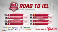 Link Live Streaming Road to IEL University Season 4 : Dota 2 & PUBGM Internal Qualifier Matchweek 4 di Vidio. (Sumber : dok. vidio.com)