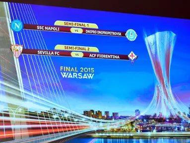 Napoli vs Dnipro Dnipropetrovsk, Sevilla vs Fiorentina adalah pertandingan Semifinal European League musim ini, Jumat (24/4/2015). (AFP)