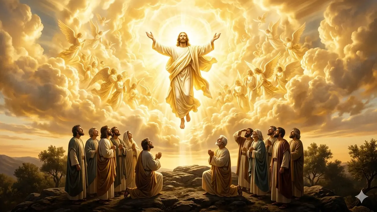 Gambar Kenaikan Yesus Kristus (Foto: Gemini AI)