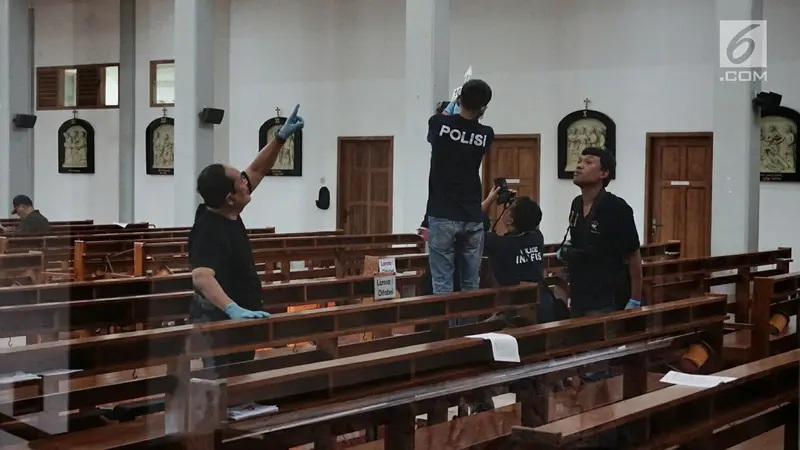 Polisi Olah TKP Penyerangan Gereja Santa Lidwina Bedog Yogyakarta