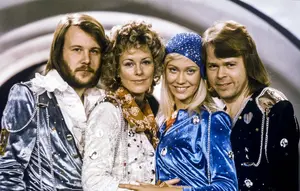 ABBA, grup era 1970/1980-an. (Olle Lindeborg/TT News Agency via AP)