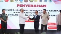 Penyerahan Penguasaan Kembali Kawasan Hutan kepada PT Agrinas Palma Nusantara dan Penguasaan Taman Nasional Tesso Nilo serta Kebun Kelapa Sawit Hasil Penguasaan Satgas PKH di Kejaksaan Agung, Jakarta, pada Rabu 9 Juli 2025.