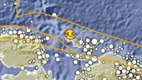 Gempa Magnitudo 5,5 mengguncang wilayah Supiori Papua, Selasa siang (21/11/2023). (Liputan6.com/ Dok BMKG)