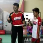 Para peserta Audisi Umum Djarum Beasiswa Bulu Tangkis 2018 diuji teknik dasar dan daya juang dengan sistem gugur di GOR Hevindo, Balikpapan, Kalimantan Timur, Minggu (15/4/2018). (foto: istimewa)