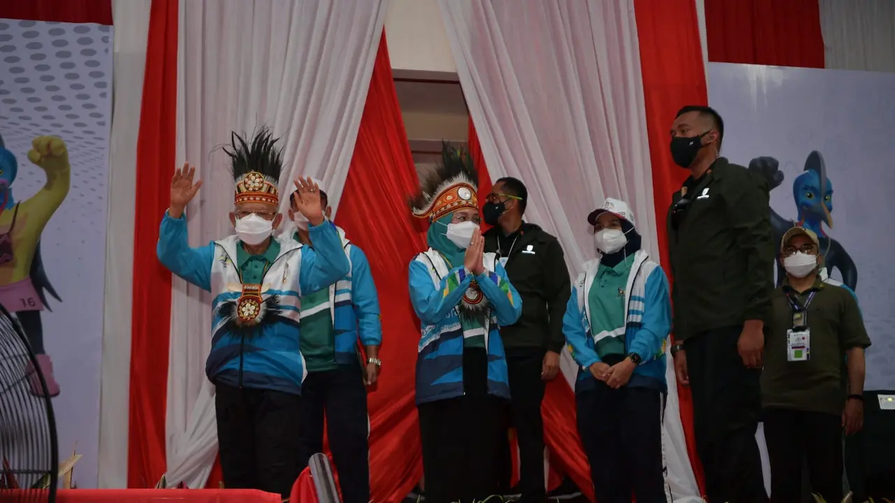 Wakil Presiden Ma'ruf Amin membuka Peparnas Papua 2021, Jumat (5/11/2021).
